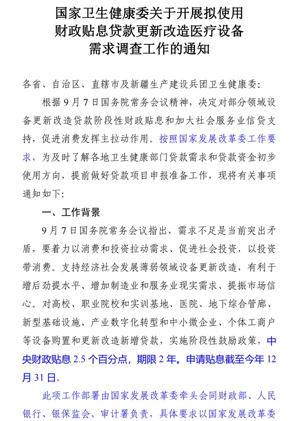 醫療設備貼息貸款政策申請條件及流程解讀